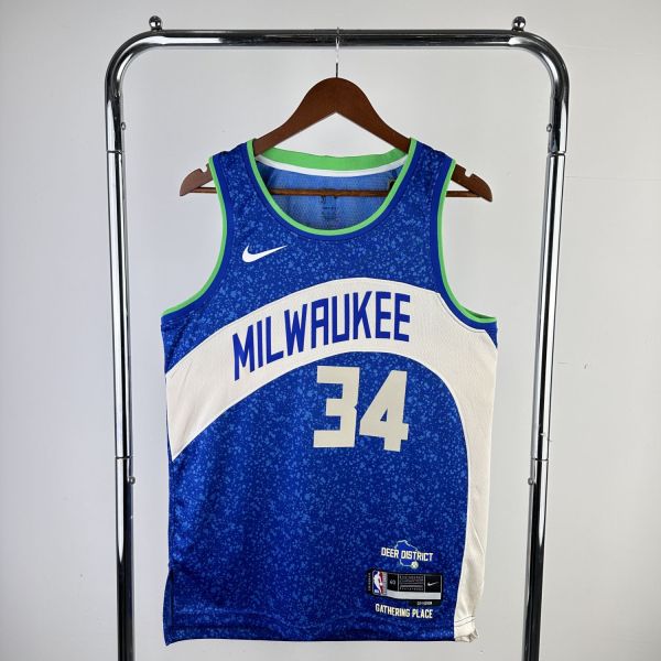 Men's 2024 Giannis Antetokounmpo Blue Team Jersey - City Edition
