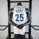Men's 2024 Derrick Rose White Retro Team Jersey