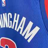 Men's 2023 Cade Cunningham Blue Away Team Jersey