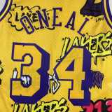 Men's M&N 1996/97 Shaquille O'Neal Yellow Retro Jersey