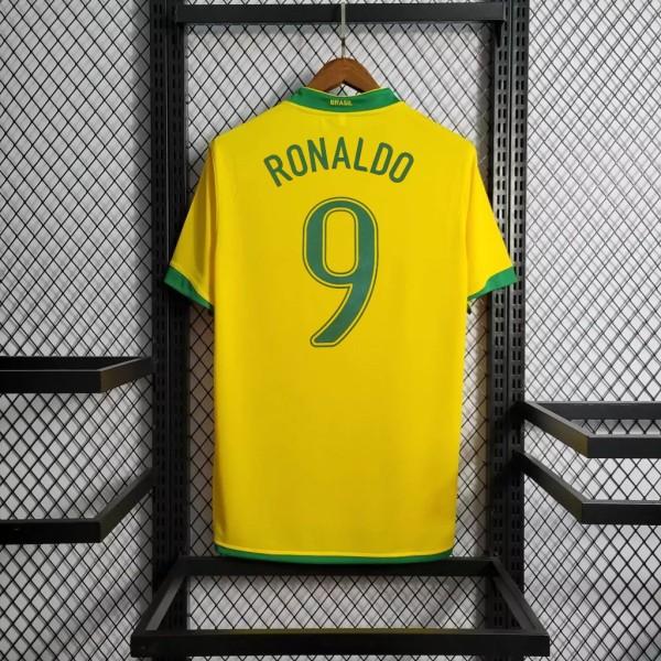 Brazil 2006 World Cup Home Retro Jersey #9 Ronaldo