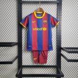 Kids Barcelona 2010/2011 Home Retro Jersey and Short Kit