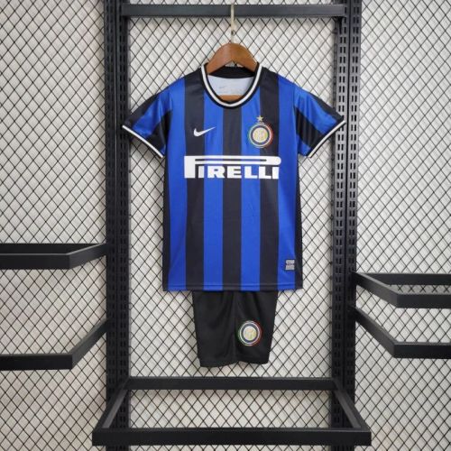 Kids Inter Milan 2009/2010 Home Retro Jersey and Short Kit