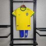 Kids Brazil 1998/2000 Home Retro Jersey and Short Kit