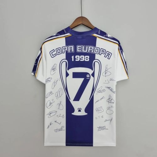 Real Madrid 1997/1998 UCL Winners Signed Retro Jersey