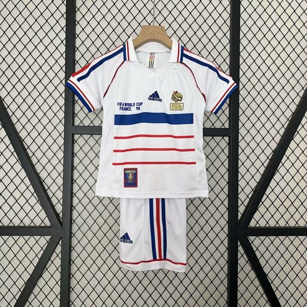 Kids France 1998 World Cup Away Retro Kit