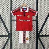 Kids MUFC 1998/1999 Home Retro Kit