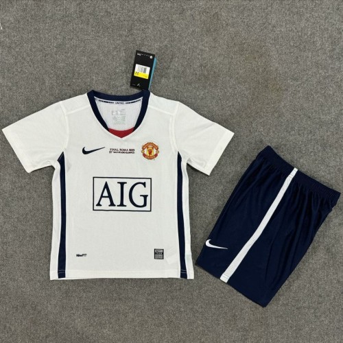 Kids MUFC 2009 CL Final Away Retro Jersey and Short Kit