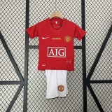 Kids MUFC 2008 CL Final Home Retro Jersey and Short Kit
