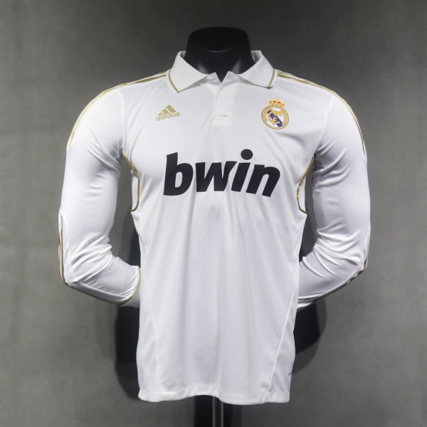 Player Version Real Madrid 2011/2012 Home Long Sleeve Retro Jersey