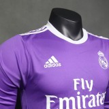 Player Version Real Madrid 2016/2017 Away Long Sleeve Retro Jersey