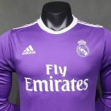 Player Version Real Madrid 2016/2017 Away Long Sleeve Retro Jersey