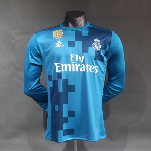 Player Version Real Madrid 2017/2018 Third Long Sleeve Retro Jersey