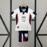 Kids Retro England 1998 World Cup Home Jersey and Short Kit