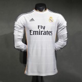 Player Version Real Madrid 2013/2014 Home Long Sleeve Retro Jersey
