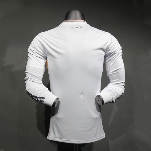 Player Version Real Madrid 2013/2014 Home Long Sleeve Retro Jersey