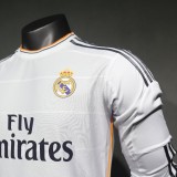 Player Version Real Madrid 2013/2014 Home Long Sleeve Retro Jersey