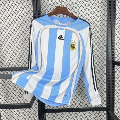 Argentina 2006 World Cup Home Long Sleeve Retro Jersey