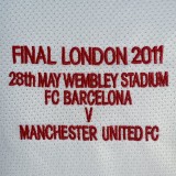 MUFC 2010/2011 UCL Final Away Long Sleeve Retro Jersey
