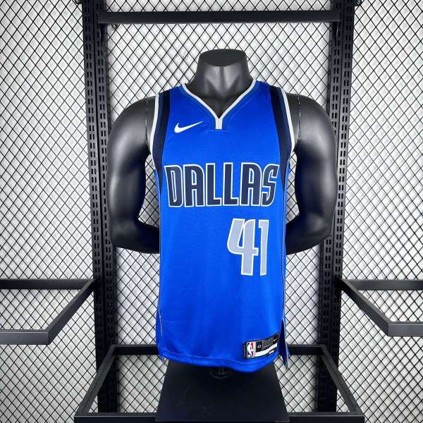 Men's Dirk Nowitzki Blue Team Jersey