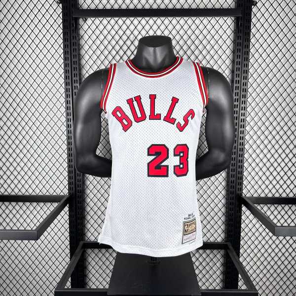 Men's M&N 1984/85 Michael Jordan White Retro Jersey