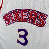 Men's M&N 1996/97 Allen Iverson White Retro Jersey