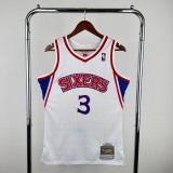 Men's M&N 1996/97 Allen Iverson White Retro Jersey