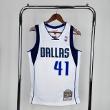 Men's M&N 2010/11 Dirk Nowitzki White Retro Jersey
