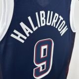 Unisex USA Basketball 2024 Olympics Team Tyrese Haliburton Swingman Jersey - Navy