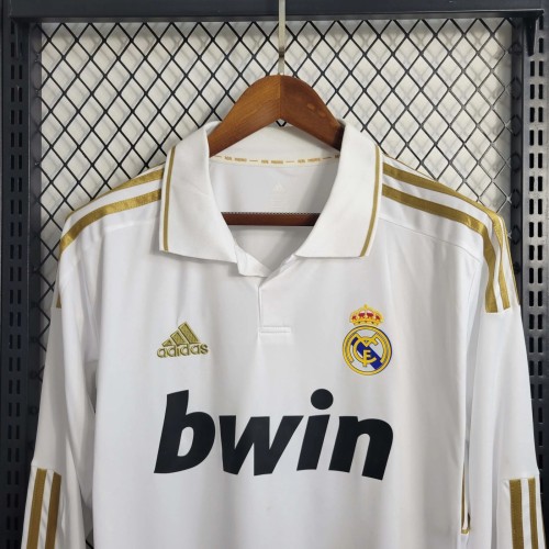 Real Madrid 2011/2012 Home Long Sleeve Retro Jersey
