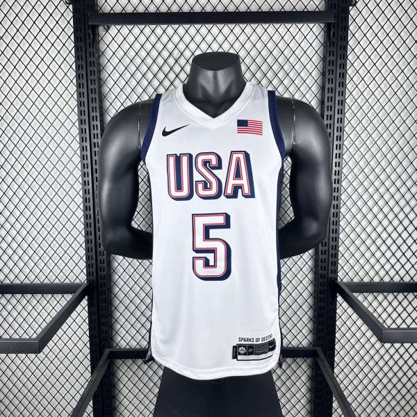 Unisex USA Basketball 2024 Olympics Team  Anthony Edwards Swingman Jersey -  White