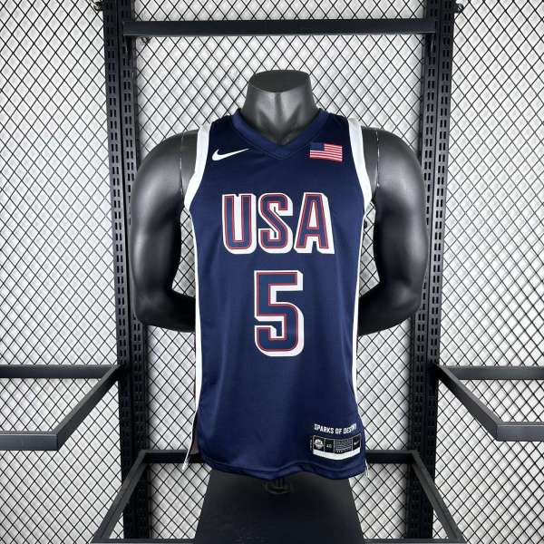 Unisex USA Basketball 2024 Olympics Team Anthony Edwards Swingman Jersey - Navy