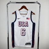 Unisex USA Basketball 2024 Olympics Team  LeBron James Swingman Jersey -  White