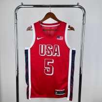 Unisex USA Basketball 2024 Olympics Team Anthony Edwards Swingman Jersey - Red