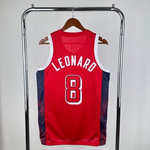 Unisex USA Basketball 2024 Olympics Team Kawhi Leonard Swingman Jersey - Red