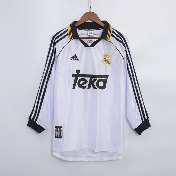 Real Madrid 1998/2000 Home Long Sleeve Retro Jersey
