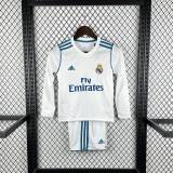 Kids Real Madrid 2017/2018 Home Long Sleeve Retro Kit