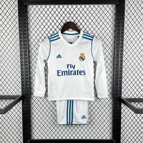 Kids Real Madrid 2017/2018 Home Long Sleeve Retro Kit