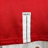 Kids MUFC 2008 CL Final Home Long Sleeve Retro Kit