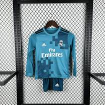 Kids Real Madrid 2017/2018 Third Long Sleeve Retro Kit