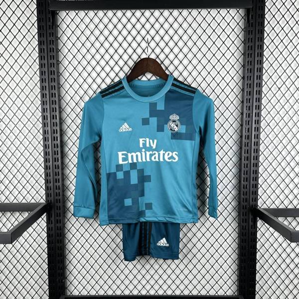 Kids Real Madrid 2017/2018 Third Long Sleeve Retro Kit