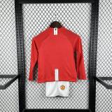 Kids MUFC 2008 CL Final Home Long Sleeve Retro Kit