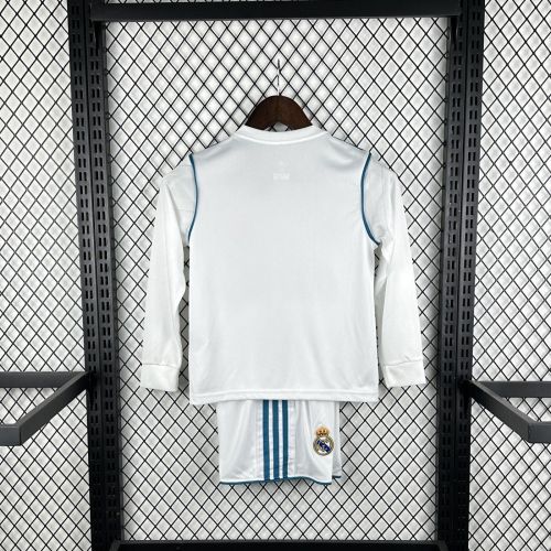 Kids Real Madrid 2017/2018 Home Long Sleeve Retro Kit