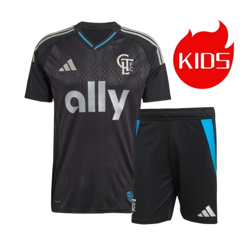 Kids Charlotte FC 2025 Away Jersey and Short Kit