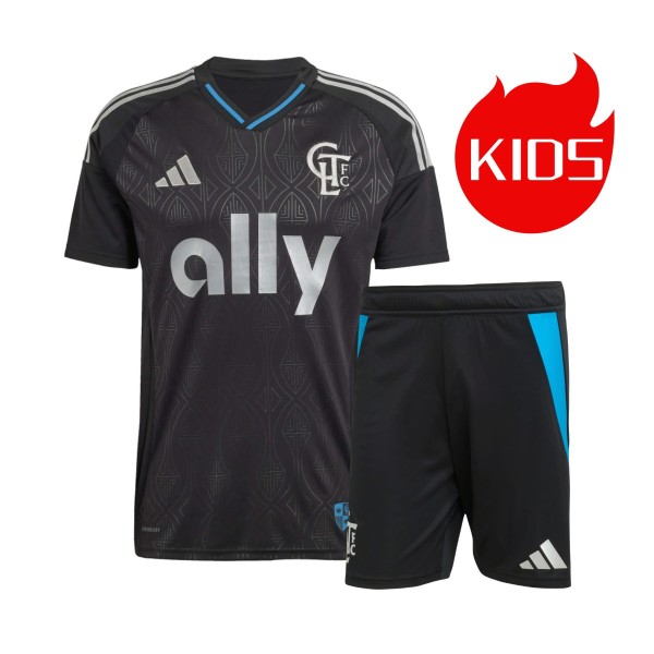 Kids Charlotte FC 2025 Away Jersey and Short Kit