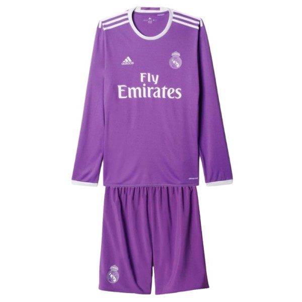 Kids Real Madrid 2016/2017 Away Long Sleeve Retro Kit
