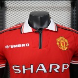 Player Version MUFC 1998/1999 Home Retro Authentic Jersey