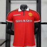 Player Version MUFC 1998/1999 Home Retro Authentic Jersey