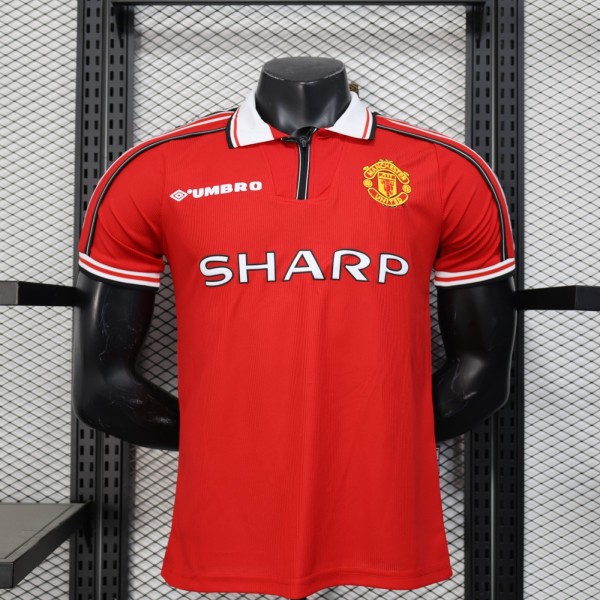 Player Version MUFC 1998/1999 Home Retro Authentic Jersey