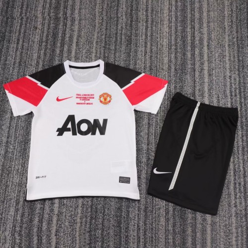 Kids MUFC 2010/2011 UCL Final Away Retro Kit